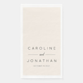 Servilleta De Papel Moderno guión Minimalista Marfil - Matrimonio pers