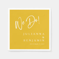 Moderno hacemos Boda amarillo azafrán Personalizad