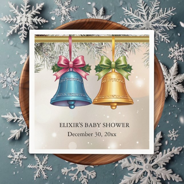 Servilleta De Papel Moderno Jingle Bells Navidad Ornamento Baby Shower (Subido por el creador)