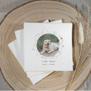 Servilleta De Papel Moderno Lindo Yo También Foto De Mascota Boda