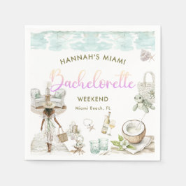 Servilleta De Papel Moderno Miami Beach Bachelorette Weekend