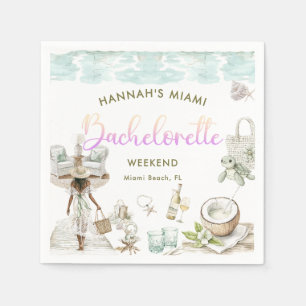 Servilleta De Papel Moderno Miami Beach Bachelorette Weekend