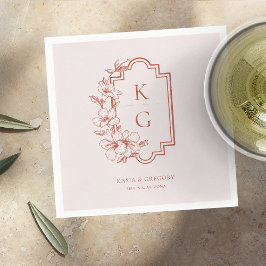 Servilleta De Papel Moderno Minimalista | Boda de Monograma