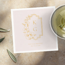 Servilleta De Papel Moderno Minimalista | Boda de Monograma