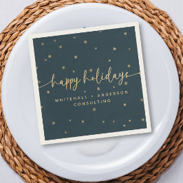 Servilleta De Papel Moderno Minimalista Happy Holidays Business Name