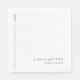 Servilleta De Papel Moderno Mínimo Blanco Boda Napkins LAYLA