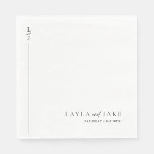 Servilleta De Papel Moderno Mínimo Blanco Boda Napkins LAYLA