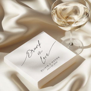 Servilleta De Papel Moderno Mínimo Borracho Enamorado Boda Extravagant