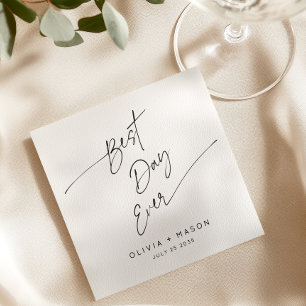 Servilleta De Papel Moderno Mínimo El Mejor Día Boda De La Historia