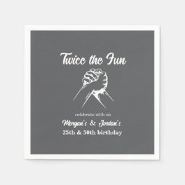 Servilleta De Papel Moderno Mínimo Manos Gris Junta Cumpleaños