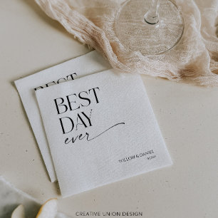 Servilleta De Papel Moderno Mínimo Mejor Día Boda de la Historia