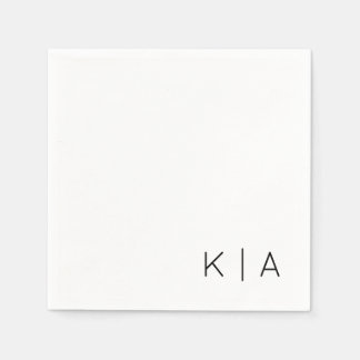 Servilleta De Papel Moderno Monograma Boda Cocktail Napkin