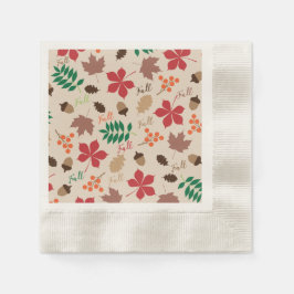 Servilleta De Papel Moderno Multicolor Otoño Rojo Verde Marrón Naranja
