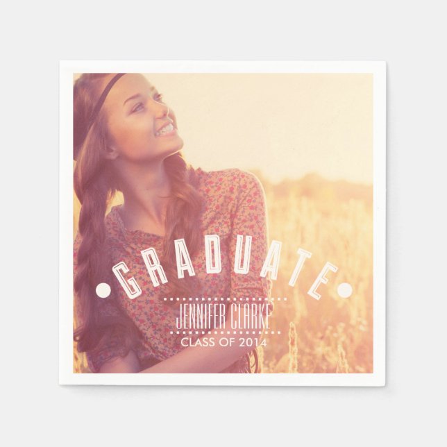 SERVILLETA DE PAPEL MODERNO | NAPKINS DE GRADUACIÓN 2014 (Anverso)