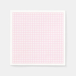Servilleta De Papel Moderno patrón de rejilla blanco rosa claro lindo