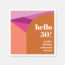 Servilleta De Papel Moderno Personalizado de Arte Terracota Morado 50 