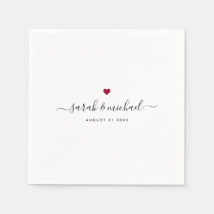 Servilleta De Papel Moderno Personalizado Elegante Boda de caligrafía 