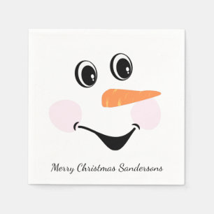 Servilleta De Papel Moderno Personalizado lindo Snowman Cara sonriente