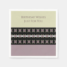 Servilleta De Papel Moderno Plum Purple Floral Designer Luncheon