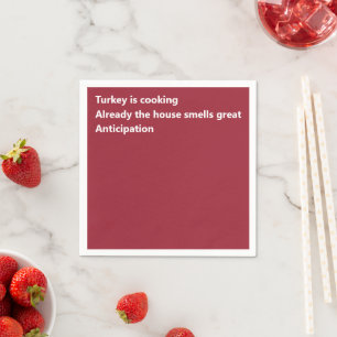 Servilleta De Papel Moderno poema de Haiku Día de Acción de Gracias 