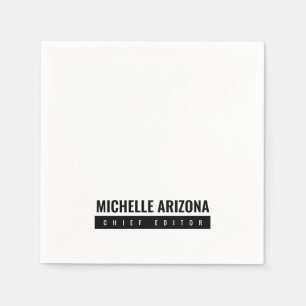 Servilleta De Papel Moderno profesional minimalista en blanco y negro