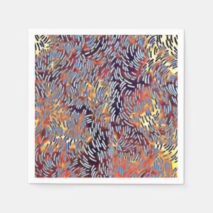 Servilleta De Papel Moderno Resumen Arte Rojo Amarillo Negro