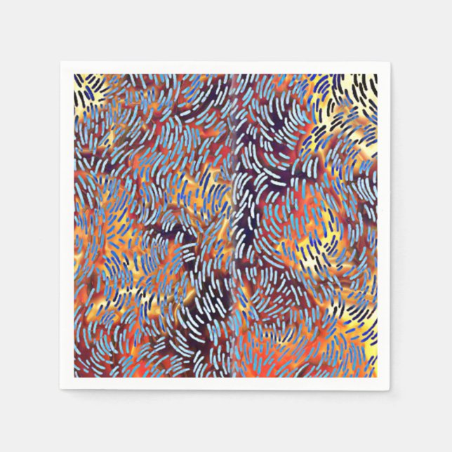 Servilleta De Papel Moderno Resumen Arte Rojo Amarillo Negro (Anverso)