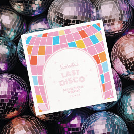 Servilleta De Papel Moderno Retro Pink Disco Ball Bachelorette Weekend