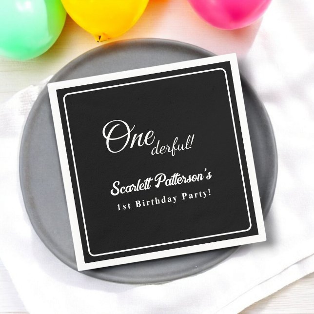 Servilleta De Papel Moderno Sencillo Negro Y Blanco Elegante Primer Cu (Subido por el creador)