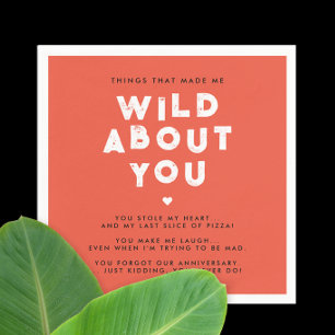 Servilleta De Papel Moderno Simple Te Amo Tipografía Roja Y Blanca