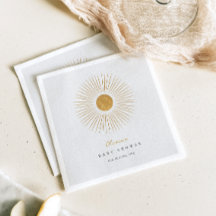 Moderno Sunshine Baby Shower Minimal Paper Napkin