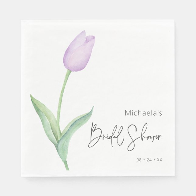 Servilleta De Papel Moderno Tulip Solo Bridal Shower Luncheon (Anverso)