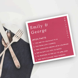 Servilleta De Papel Moderno Viva Magenta Elegante Boda de datos divert