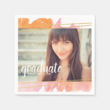 Moderno Watercoorl Graduate Personalizado Napkins