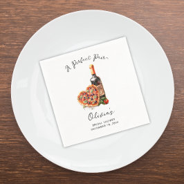 Servilleta De Papel Moderno Wine & Pizza Perfecto Pair Ensayo Cena