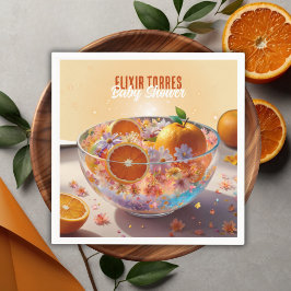 Servilleta De Papel Moderno y caprichoso Naranja Citrus Photo Baby Sho