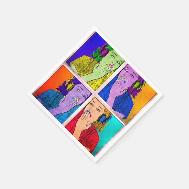 Servilleta De Papel Moderno y colorido (Borde)