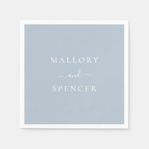 Servilleta De Papel Moderno y elegante Boda Dusty Blue Simple