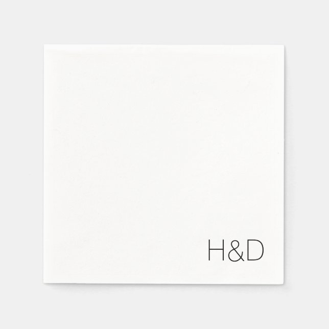 Servilleta De Papel Moderno y elegante Boda monograma simple (Anverso)