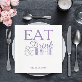 Servilleta De Papel moderno y elegante marisma de bodas púrpura lilac 