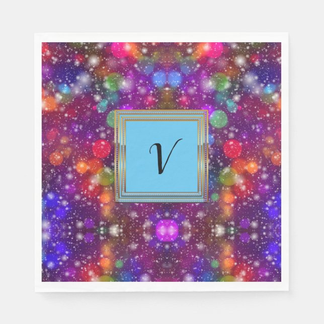 Servilleta De Papel Moderno y elegante modelo de monograma Fiesta de i (Anverso)