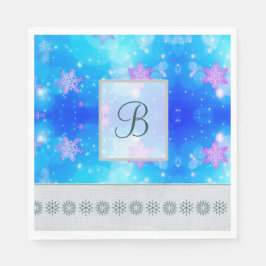 Servilleta De Papel Moderno y elegante Monograma Patrones de invierno
