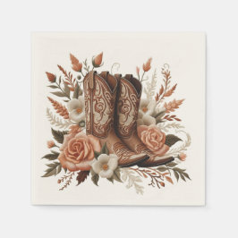 Servilleta De Papel Moderno y elegante País Occidental - Flores