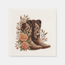 Servilleta De Papel Moderno y elegante País Occidental - Flores