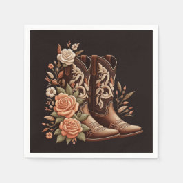 Servilleta De Papel Moderno y elegante País Occidental - Flores