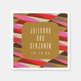 Servilleta De Papel Moderno y elegante Personalizado de Boda geométric