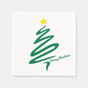 Servilleta De Papel Moderno y Minimalista árbol de Navidad Swoosh