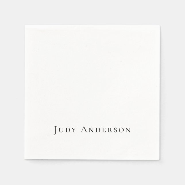 Servilleta De Papel Moderno y profesional Elegante Nombre (Anverso)