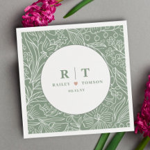 Moderno y sencillo Boda de estilo floral verde