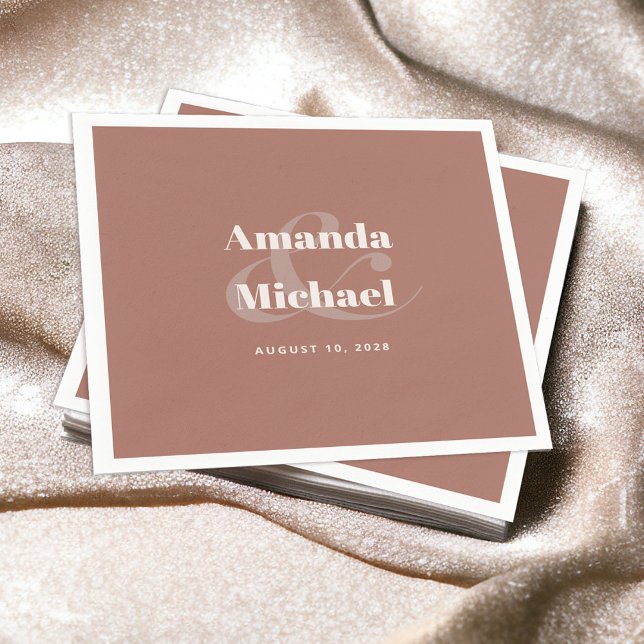 Servilleta De Papel Moderno y simple Boda de terracota mínimo (Subido por el creador)